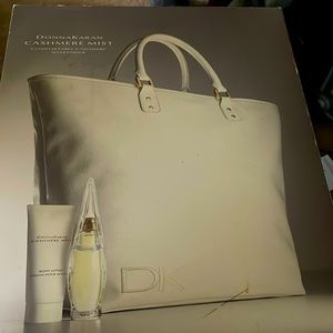 Donna Karan Cashmere Mist Weekender Tote Bag Cream
